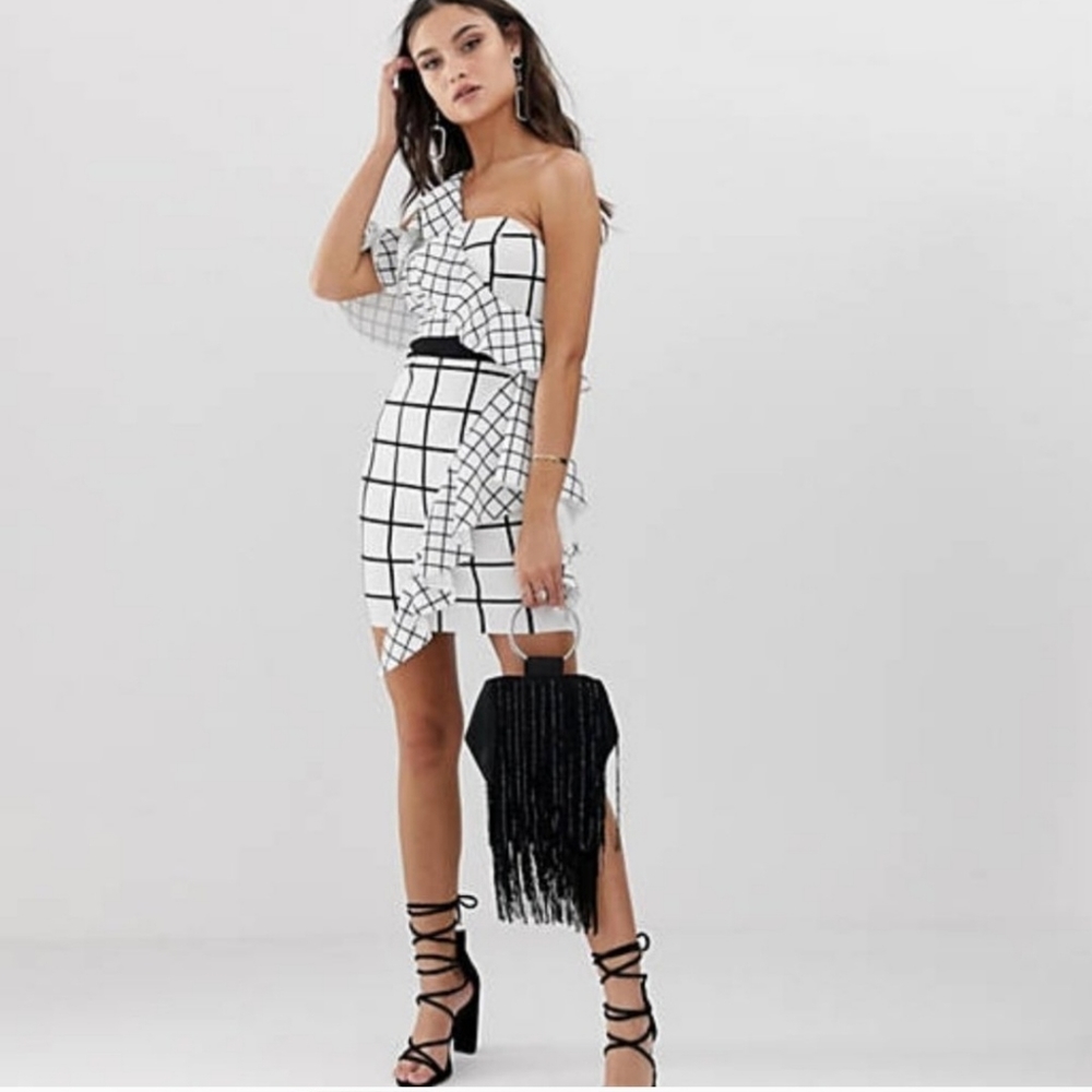 ASOS Asymmetrical Black and White Dress